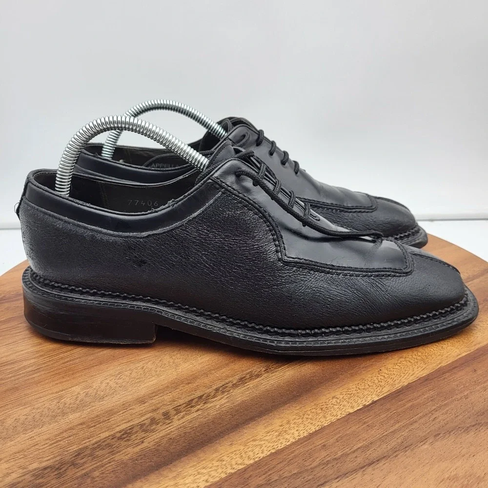 Mezlan Cappella Oxford Dress Shoes Mens Size 8 Black Leather‎ Split Toe Spain